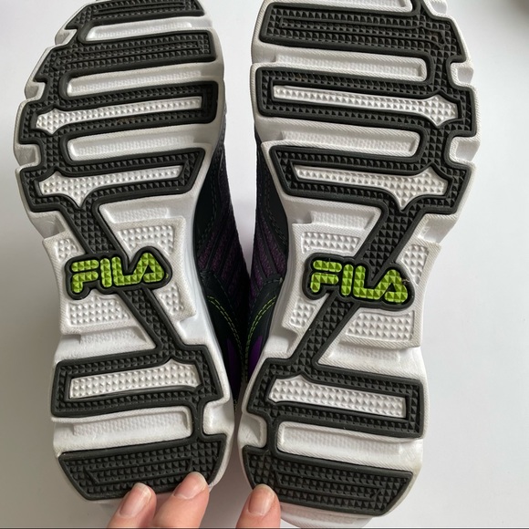 Fila Cool Max sneakers worn once size 8 gray, purple & lime green - Picture 6 of 8